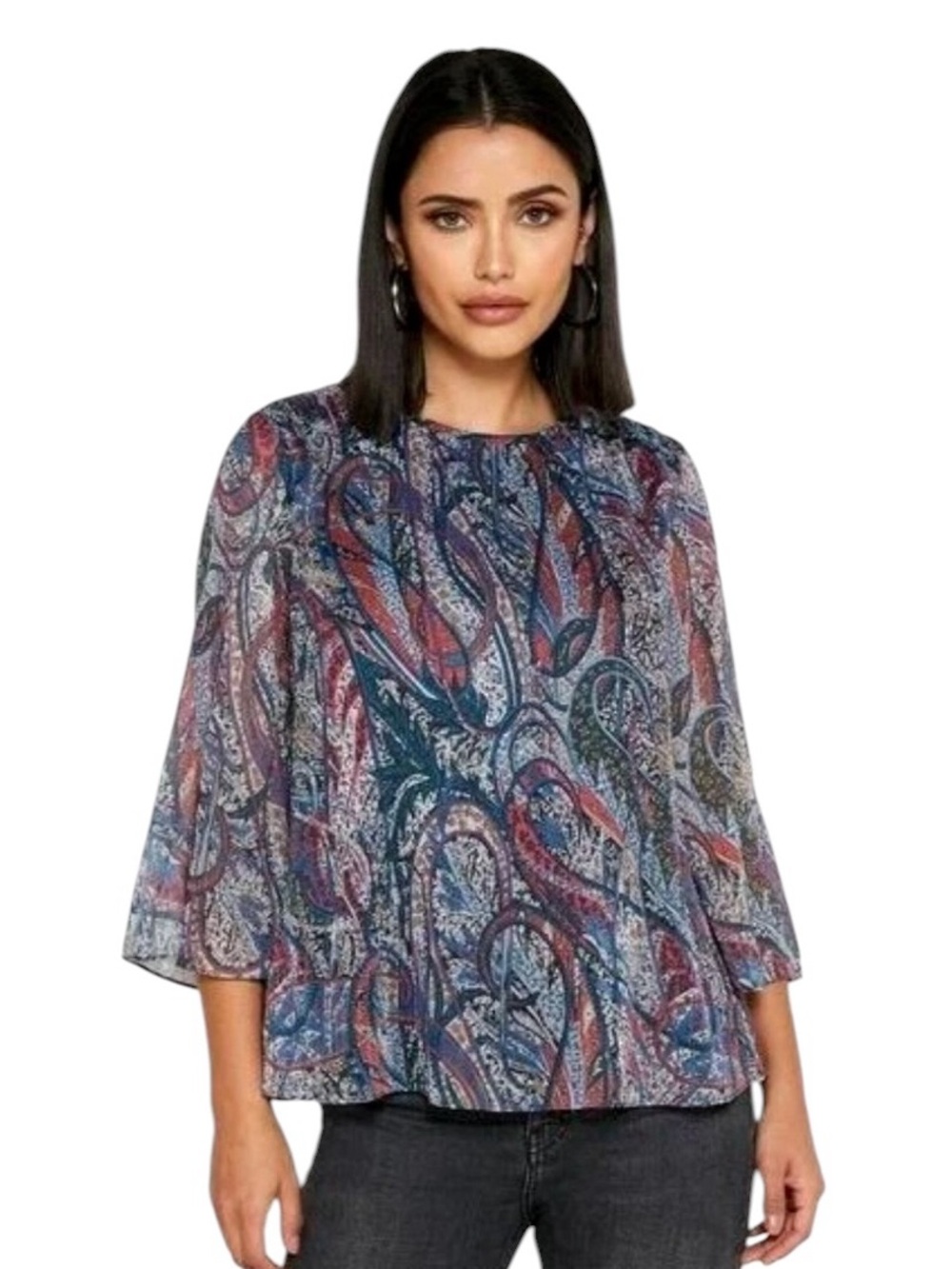 Ted Baker Multi Paisley Print 3/4 Sleeve Blouse